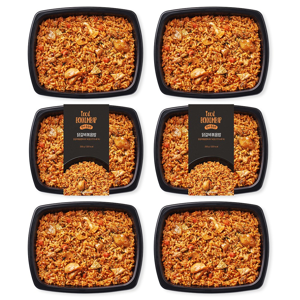 양많은 직장인 아침 점심 저녁 혼밥 편의점대용 맛있는 한 끼 닭갈비 볶음밥 도시락 1200g (냉동), 6팩, 200g 26,900원