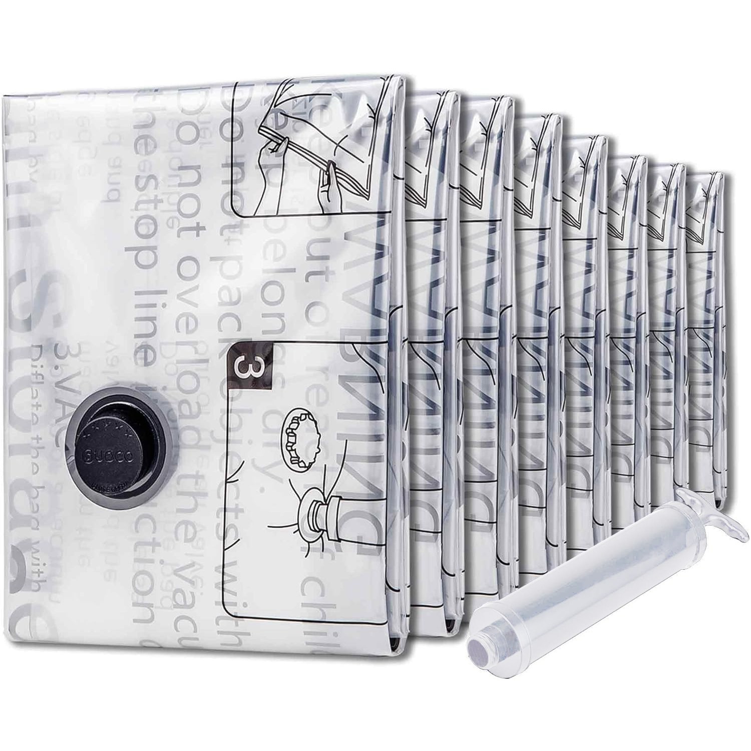 초대용량 진공 이불 압축팩 + 전용펌프 세트, 1개, 8개입 22,500원