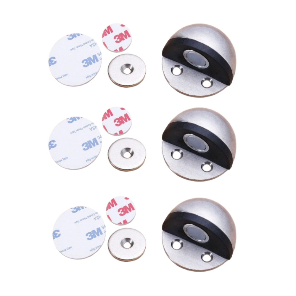 베리버터 강력자석 문닫힘 방지 반달형 바닥 스토퍼, 실버, 3개, 현재가 9,800원