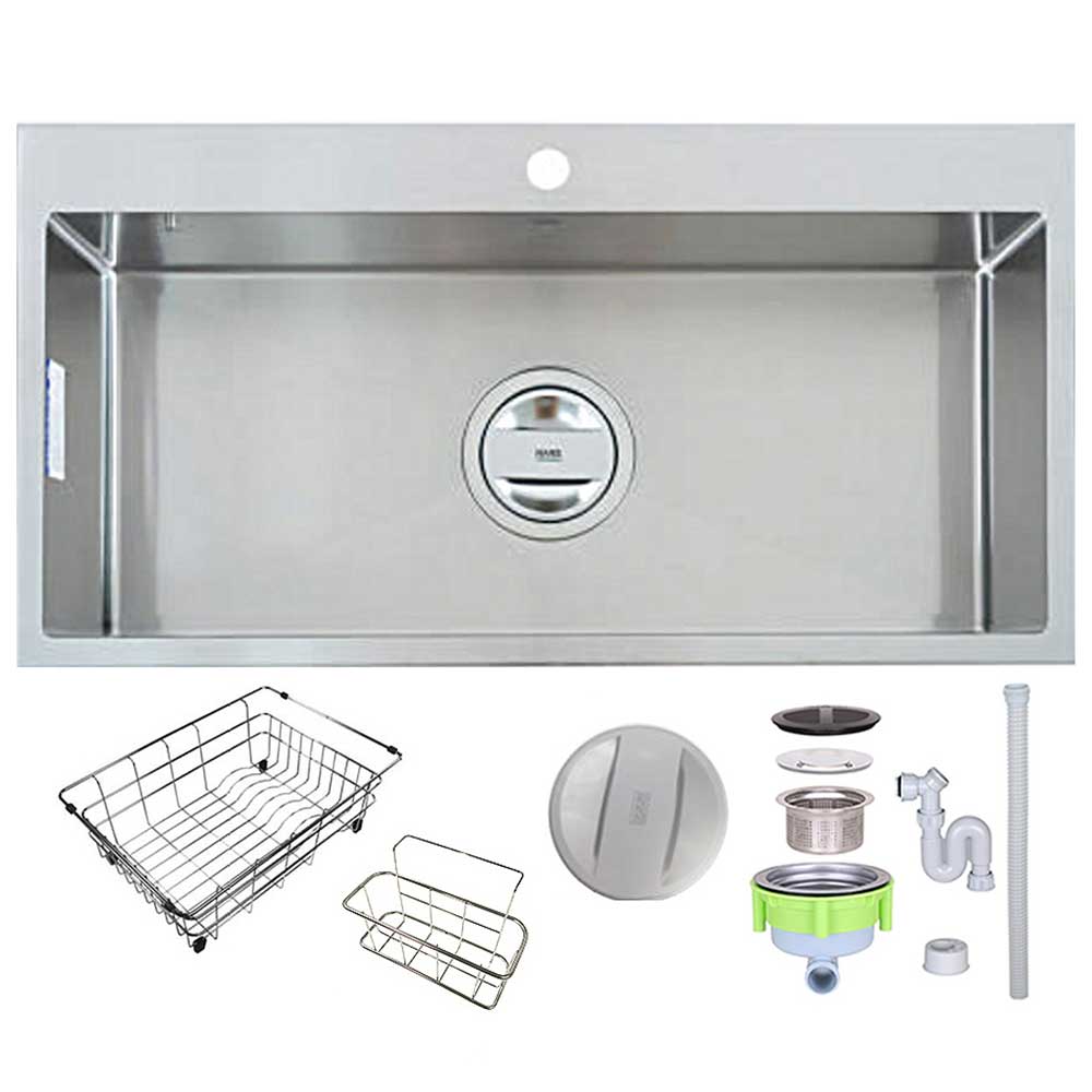 한스싱크 SQJ970 엠보 리폼 사각싱크볼세트 사각볼 주방싱크볼교체, 1세트 490,000원