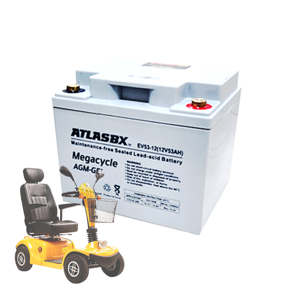 아트라스비엑스 화메디 아트라스비엑스EV53-12(12V-53AH) 배터리 1개 / 전동휠체어, 전기스쿠터, 전동청소차,딥사이클, 1개 162,000원