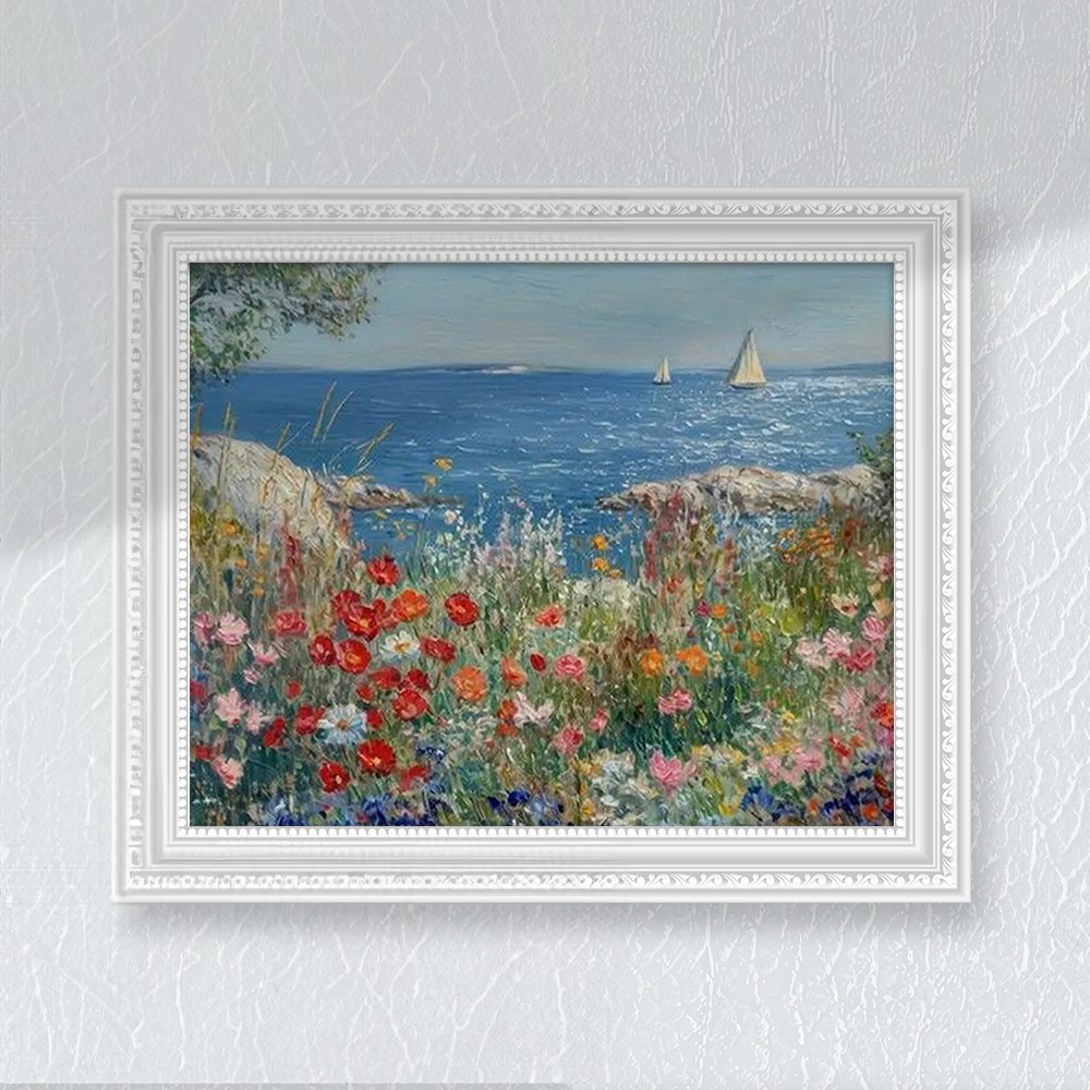 피어나는 푸른바다 해변 파도 돗단배 꽃그림 풍경화 DIY 그림그리기 명화 인테리어액자 유화세트 19,900원