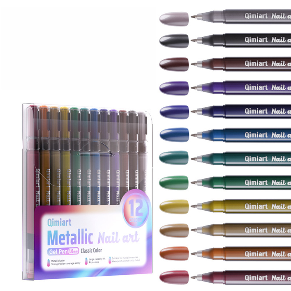 클라로 글램 메탈릭 네일 아트 젤펜 12색, 1세트, 클래식, 현재가 17,800원