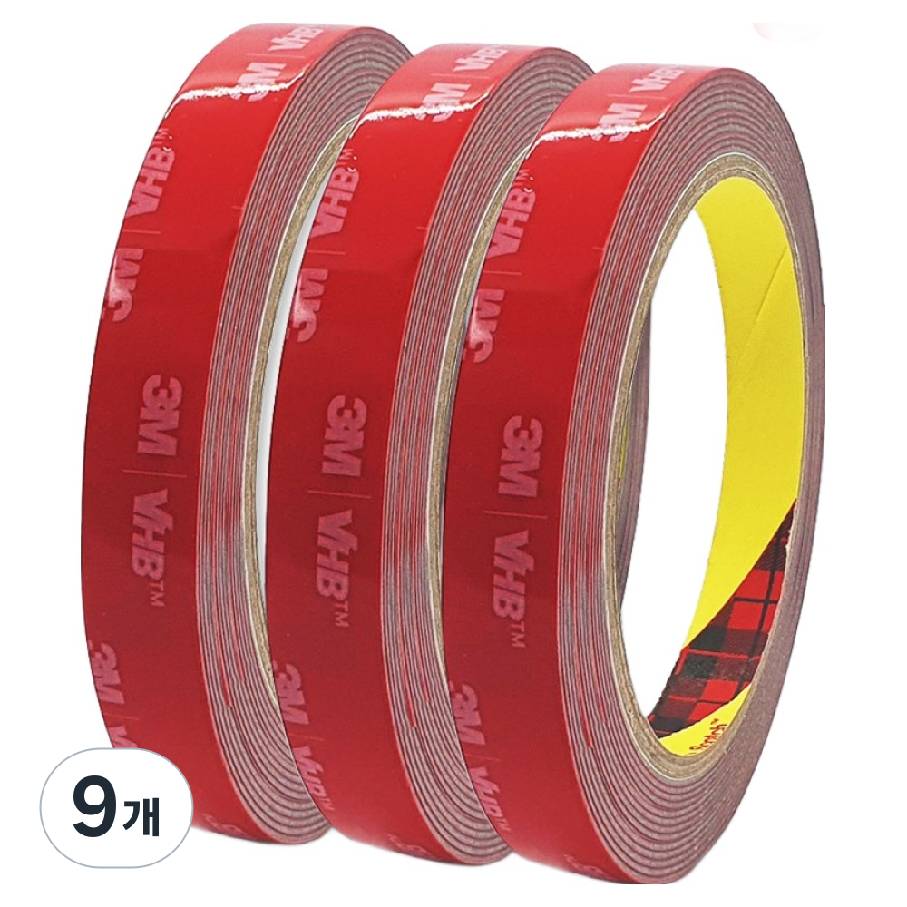 브이에이치비 쓰리엠 강력 아크릴폼 양면테이프 그레이 12mm x 5m, 9개 34,740원