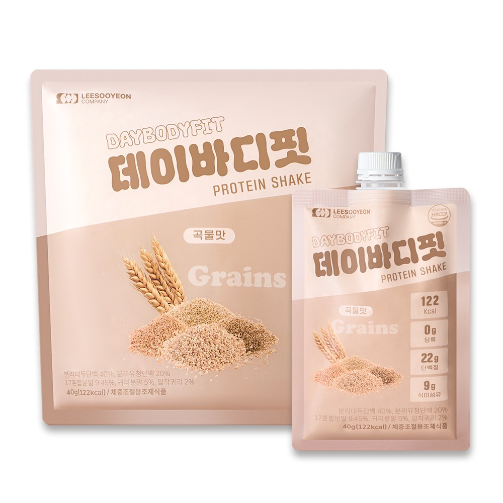 데이바디핏 분리유청 단백질 쉐이크 식사대용 프로틴 파우더 곡물맛 1팩 (7개입) 17,900원