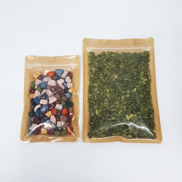 제이디패키지 전면투명 후면크라프트 지퍼백 100매 7가지 사이즈 37,500원