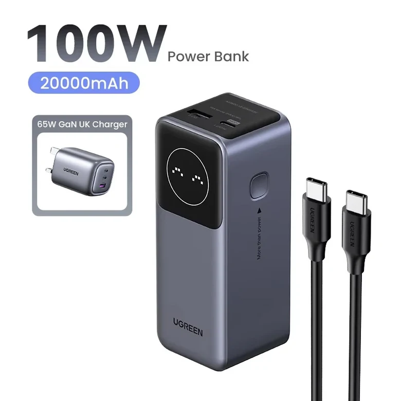 UGREEN Nexode Mini 100W 12000mAh 보조베터리 20000mAh 휴대용 PD iPhone 16 고속 충전용 외장 배터리 보 137,700원