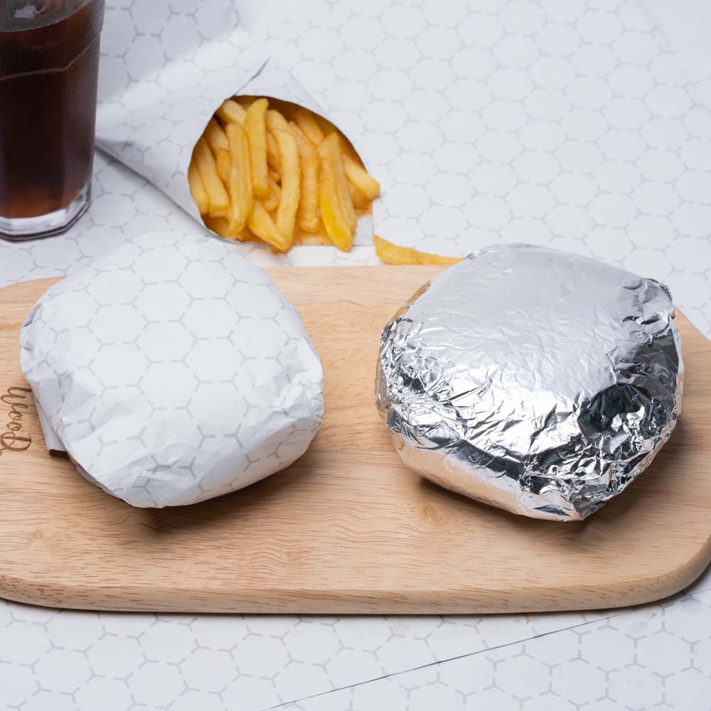 이중 호일지 500장 수제 햄버거 샌드위치 베이글 타코 치킨 튀김 식품포장지 깔개 유산지 쿠킹호일 49,000원