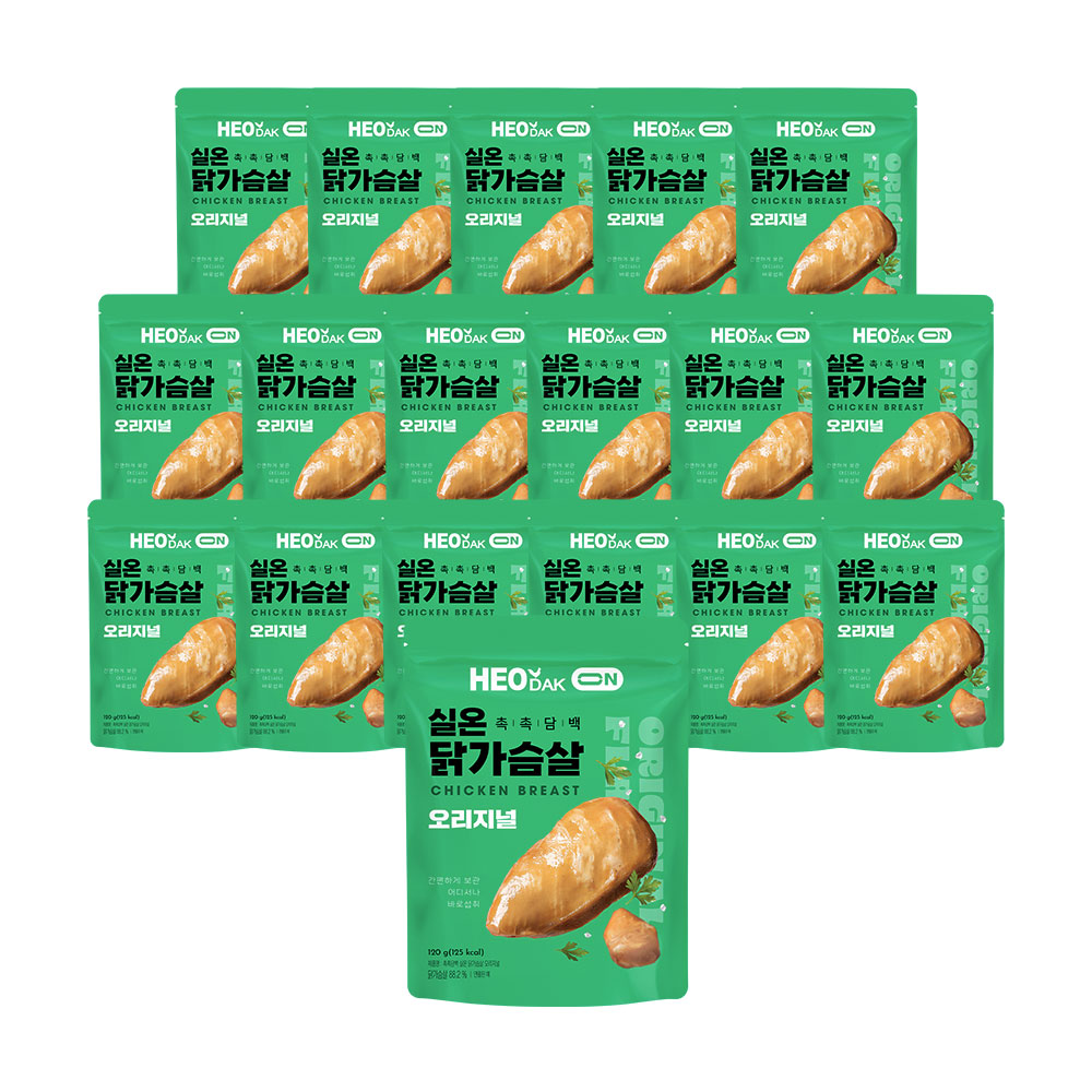 허닭ON 촉촉담백 실온 닭가슴살 오리지널, 120g, 18개 40,900원