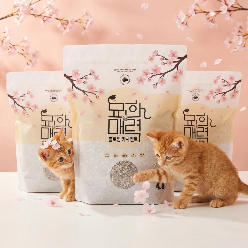 묘한매력 블로썸카사벤토 벚꽃 호주산 핑크 벤토나이트 카사바, 무향, 3개, 4.8kg 32,800원