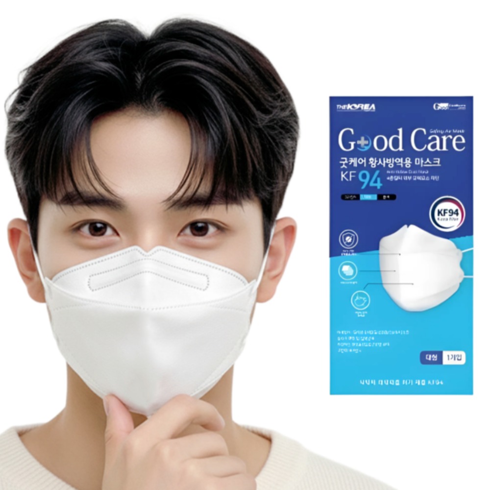 굿케어 KF94마스크 대형 국내산 4중필터 일회용마스크 개별포장 100매입, 100개입, 1개, 화이트 35,000원