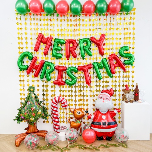 쏙쏙마켓 메리 크리스마스 풍선 장식 세트 (별 은박커튼 포함) 19,900원