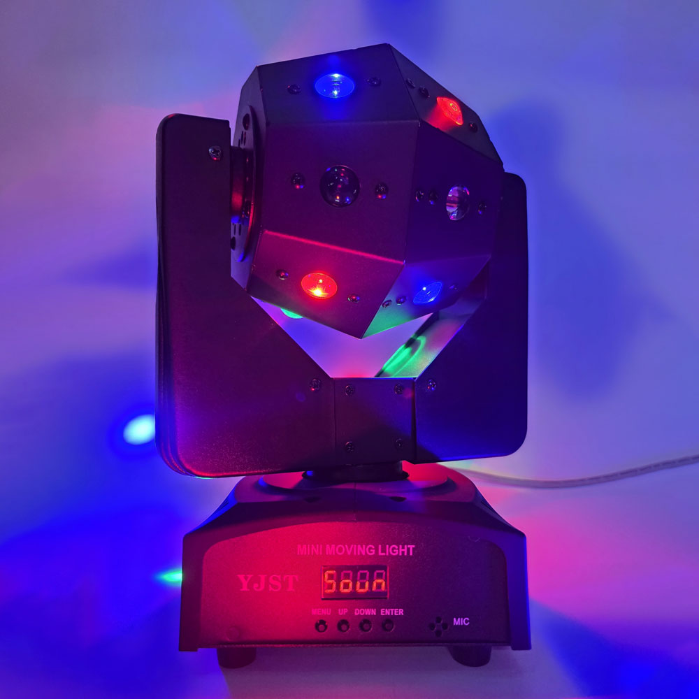 YJST 16구 미니무빙 LED 조명 360도 회전 싸이키 헬스장 스피닝 7080 라이브카페 클럽 182,000원