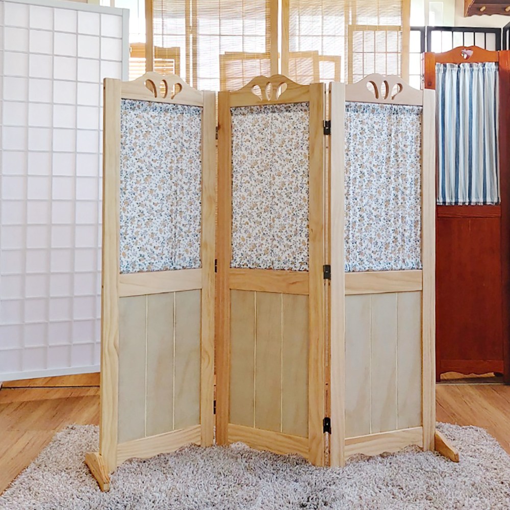 [높이 130cm]플라워 패널 미니 원목 인테리어 파티션 사무실 책상 낮은 가림막 공간분리 칸막이, 내추럴 108,000원