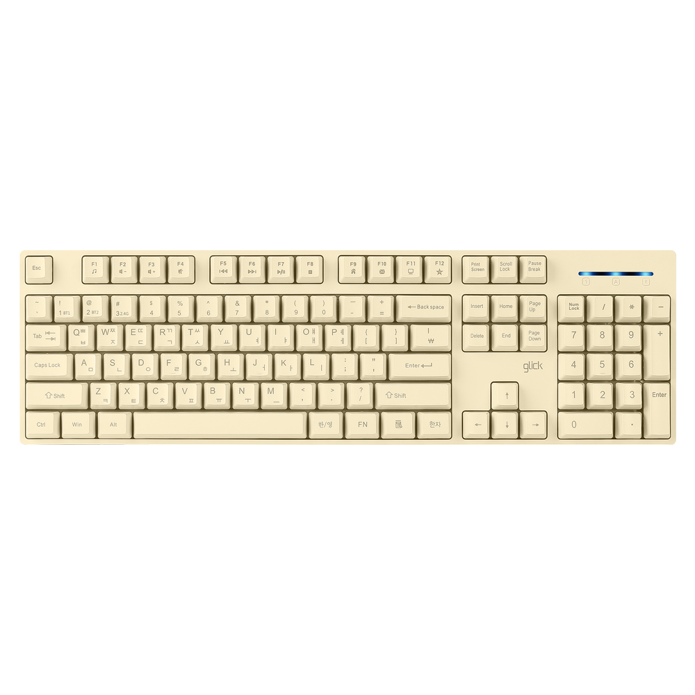지클릭커 오피스프로 스탠다드 M 저소음 무선 블루투스 키보드, 바닐라옐로우, WK60, 제조사축 18,840원