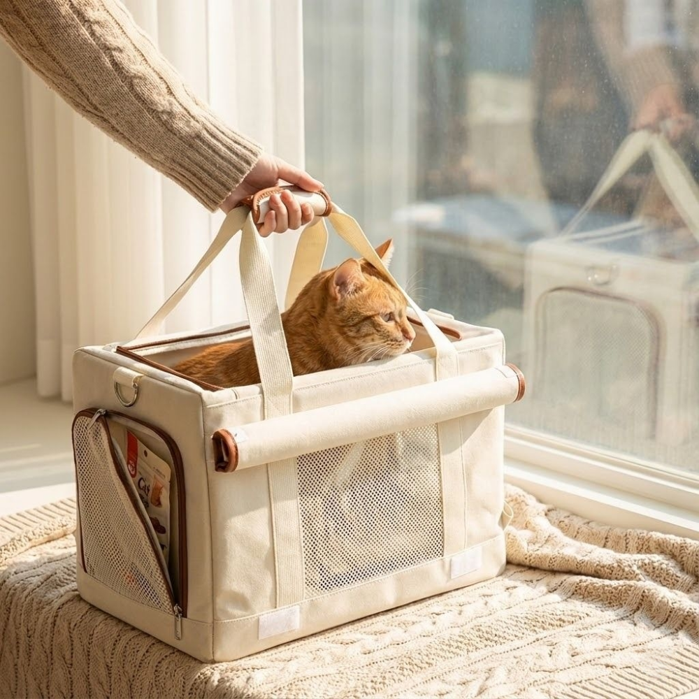 다이떼 고양이 강아지 애견 이동가방 이동장 캐리어, 1개, 브라운 40,000원