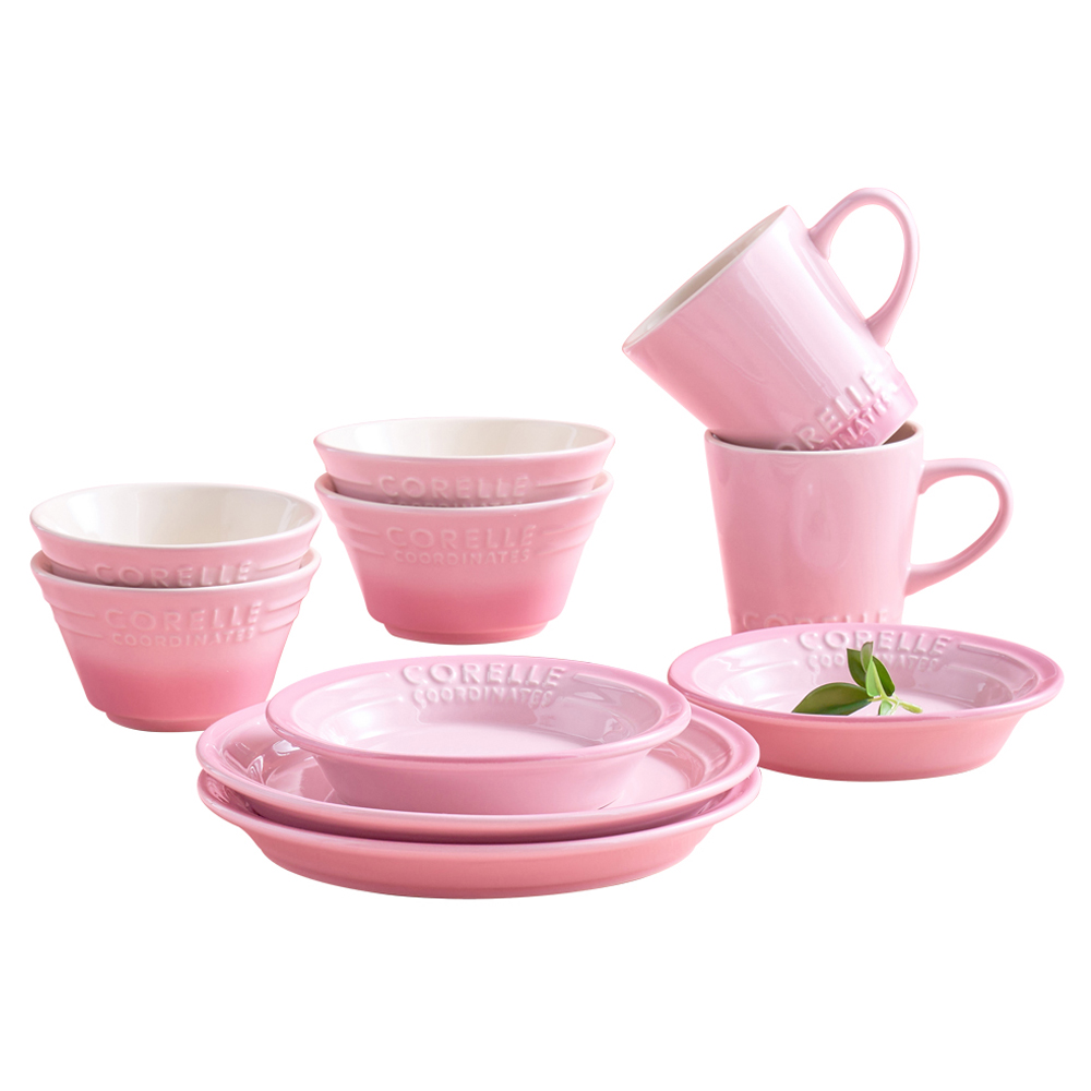 코렐코디네이츠 브리즈스톤 식기세트 10p, 핑크, 공기 2p + 대접 2p + 찬기 2p + 접시 2p + 머그 2p, 1세트 132,000원