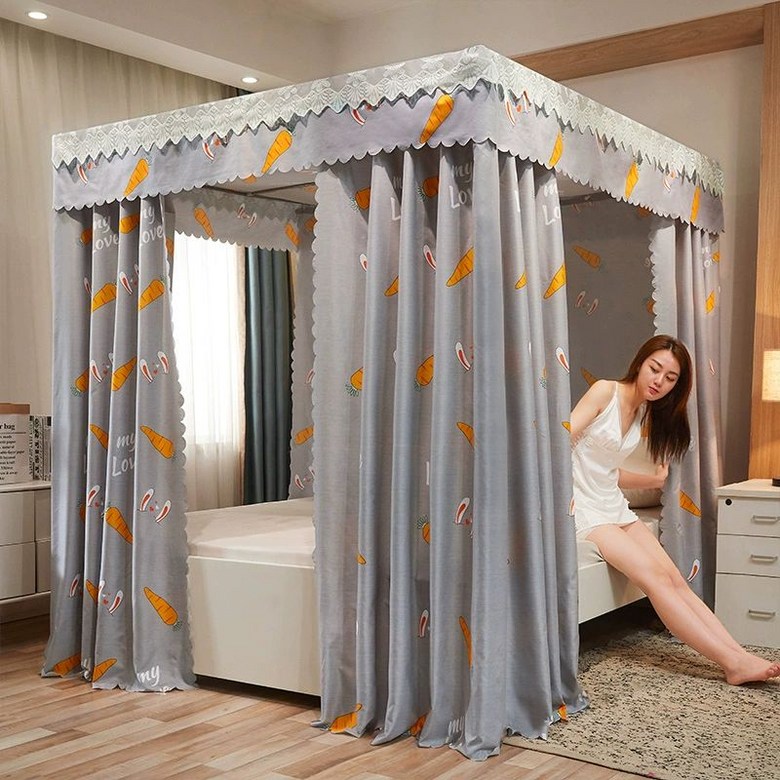 사각 난방텐트 방한텐트 원터치 로티캠프 실내 커튼형 모기장 일체형 패브릭 기숙사 방한탠트 암막 우풍 싱글퀸 62,000원