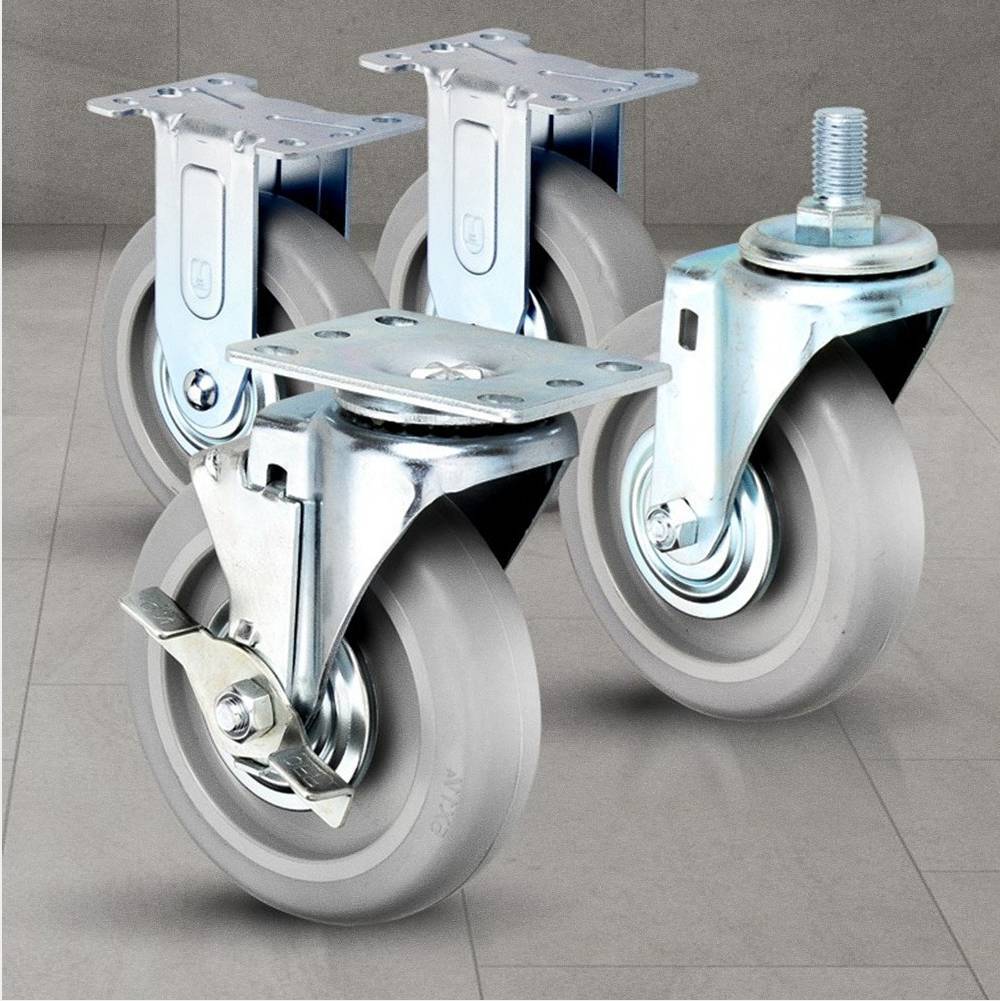 경량용 5인치 고무바퀴 세트 회전형 고정형 대차 핸드카트 부품 125mm 12,800원