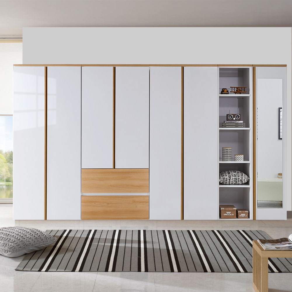 해해동동 하늘빛투서랍3200장농세트(옷장+투서랍옷장+이불옷장+오픈반장+반문거울옷장) (88) 옷장세트 539,000원