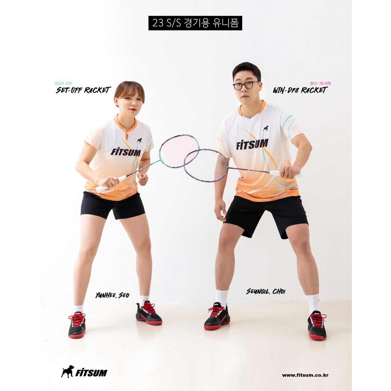 핏섬 티셔츠 2023SS FAT23-SS02 FAT23-SS12 OR 남여 반팔 배드민턴티셔츠 오남스포츠 30,000원