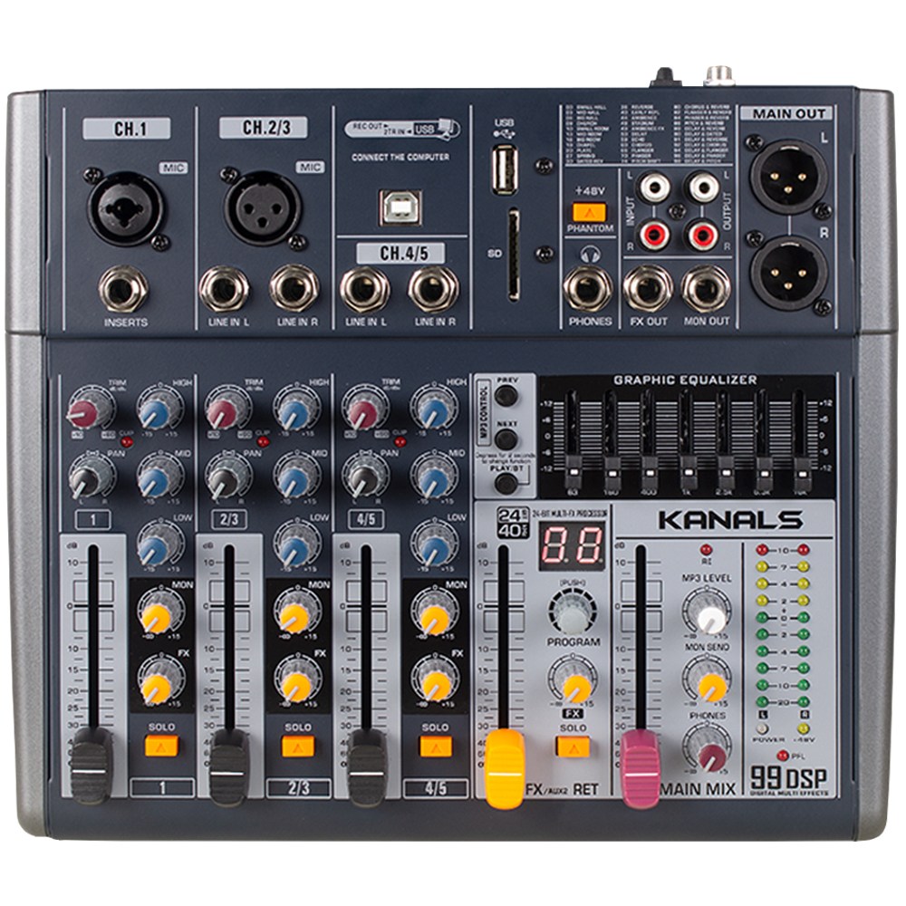 카날스 오디오믹서 전문가용 (BKG-30/BKG-50) 블루투스 녹음기능 디지털 이펙터 내장, SM, BKG-50 5체널 오디오믹서 284,200원