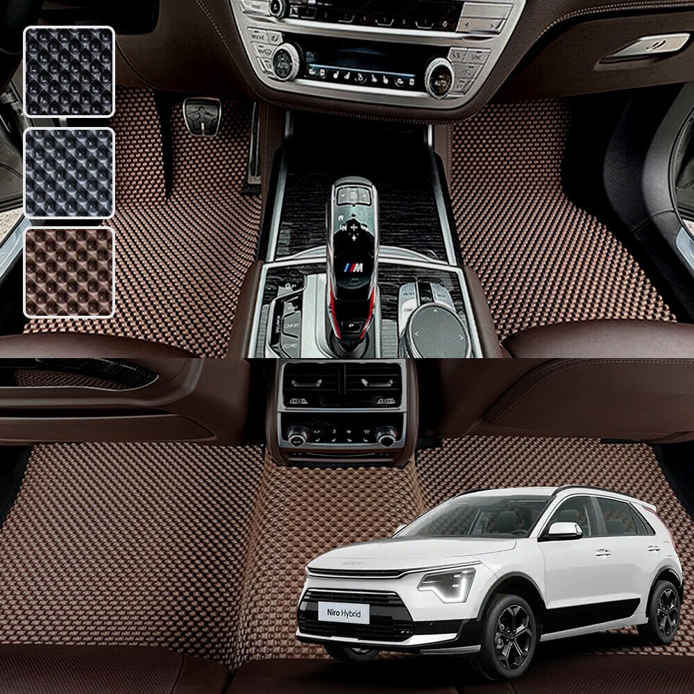 DXSOAUTO 디 올뉴 니로 하이브리드 전용 3D 엠보싱 차세대 고무매트 1열2열 세트 (2022.1월이후), 블랙, 156_2 디올뉴 니로 하이브리드 59,000원