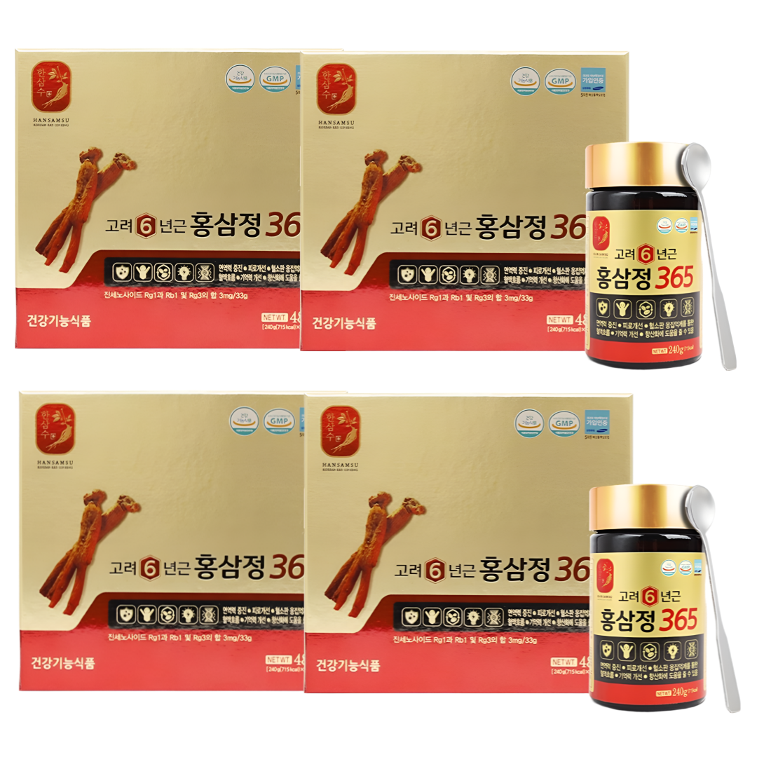 HnF (최신제조) 6년근 홍삼정365 2개세트 100%국내산 홍삼 선물용 쇼핑백 식약처인증 GMP 136,800원