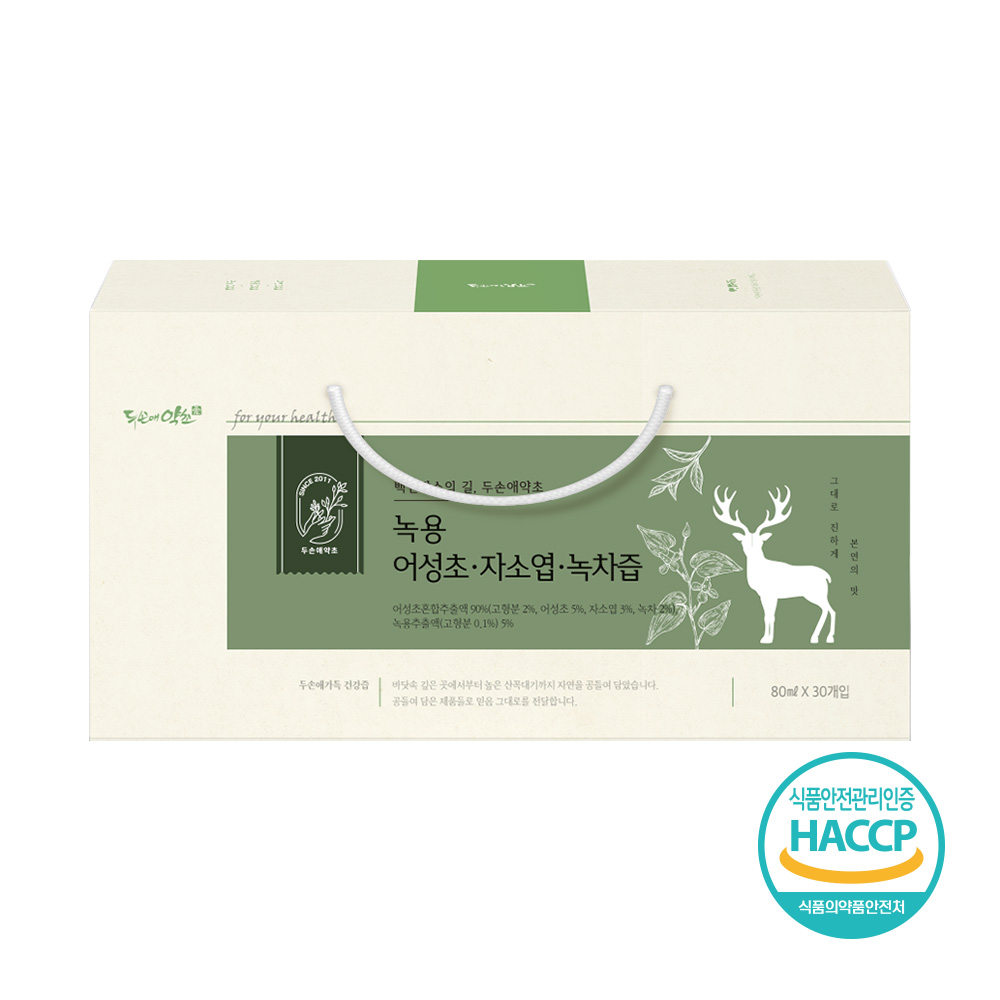 [2박스 선택시 1박스 더] 두손애약초 녹용 어자녹즙 어성초자소엽녹차 (시음용 5포 증정), 1박스, 2.4L 34,900원