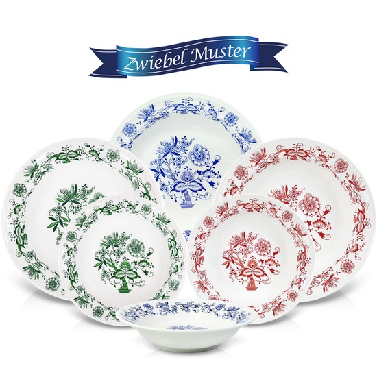 쯔비벨무스터 Blue&Red&Green 찬기 접시 6P세트 176,800원