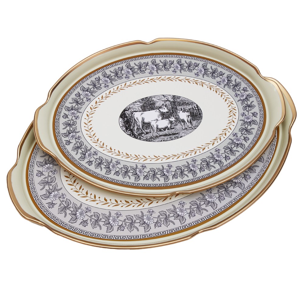 ROEBENHOFF 웨이브 타원 COW 쟁반 2P set 34,000원