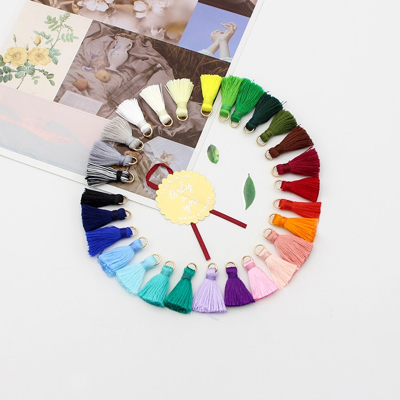 2cm 미니 태슬 키링태슬, 다크레드, 1개 240원