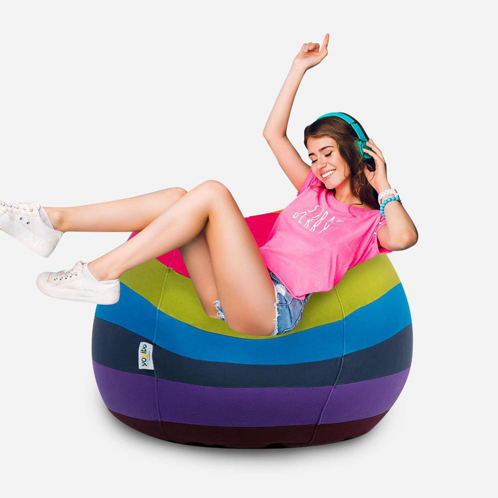 [요기보 공식몰] 믹스 드롭 프리미엄 1인용 좌식 빈백 소파 FUBPM143, Rainbow / 레인보우 499,000원