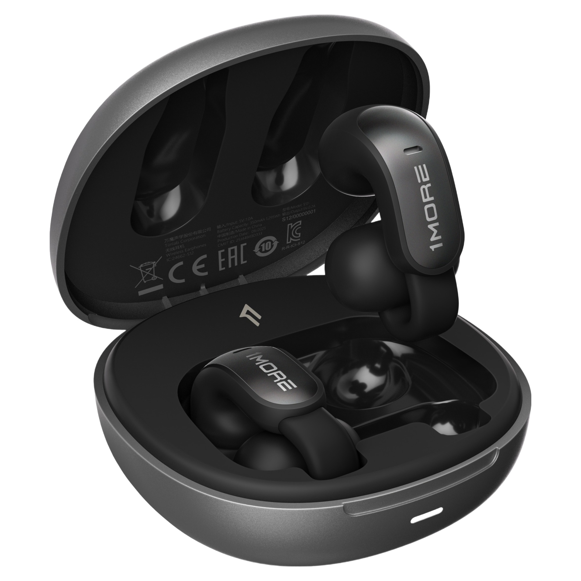 원모어 ENC 노이즈캔슬링 듀얼 마이크 귀걸이형 게이밍 블루투스 무선 이어폰, 블랙, S12 39,800원