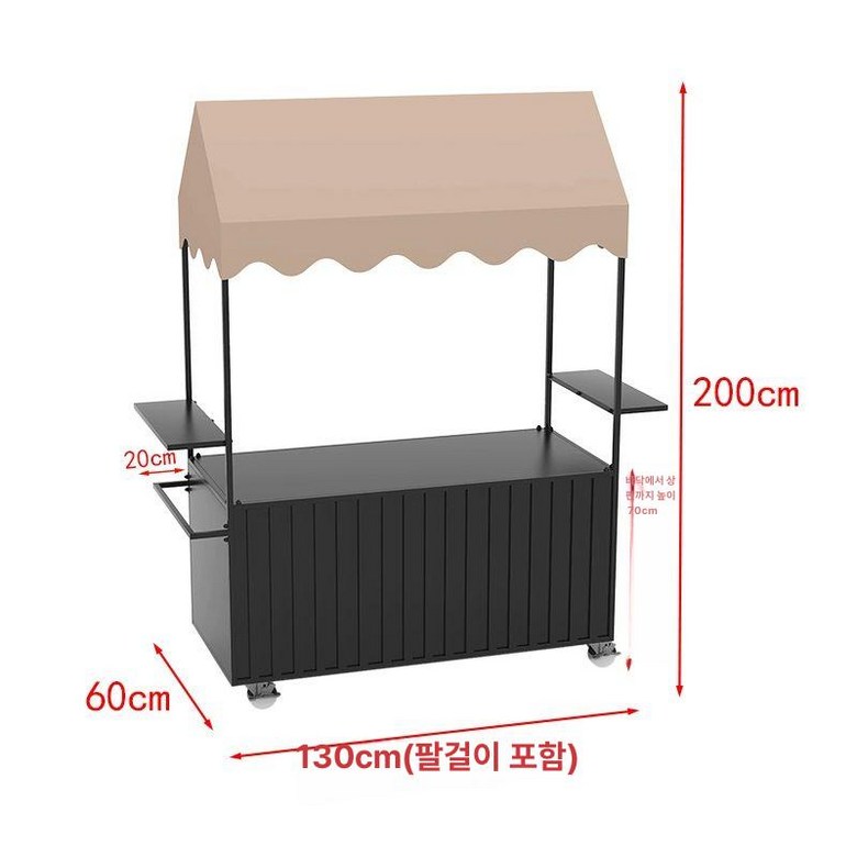 이동식 판매대 플리마켓 접이식 100x60x200cm 매대 철제 가판대, 1개, 블랙 130 812,700원