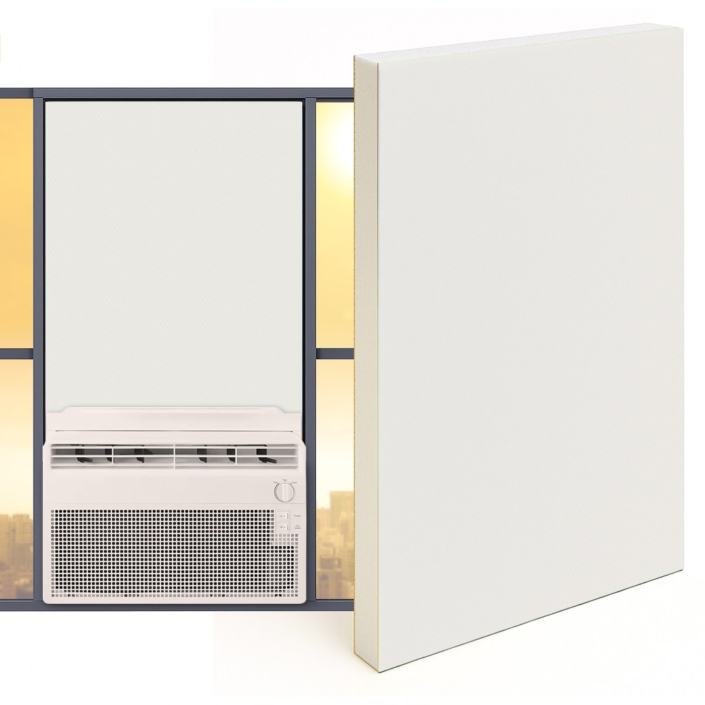 창문형에어컨 가림막 창문가리개 백색스티로폼 단열재 간편설치 맞춤제작 130원