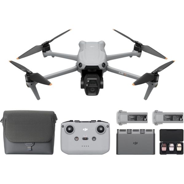 DJI Air 3S 플라이 모어 콤보 RC 2 스크린 리모컨 성인을 위한 1인치 CMOS 와이드 앵글 및 미디엄 텔레 카메라 드론 4K60fps 전방위 감지 3개 배터리로 연장 2,956,700원