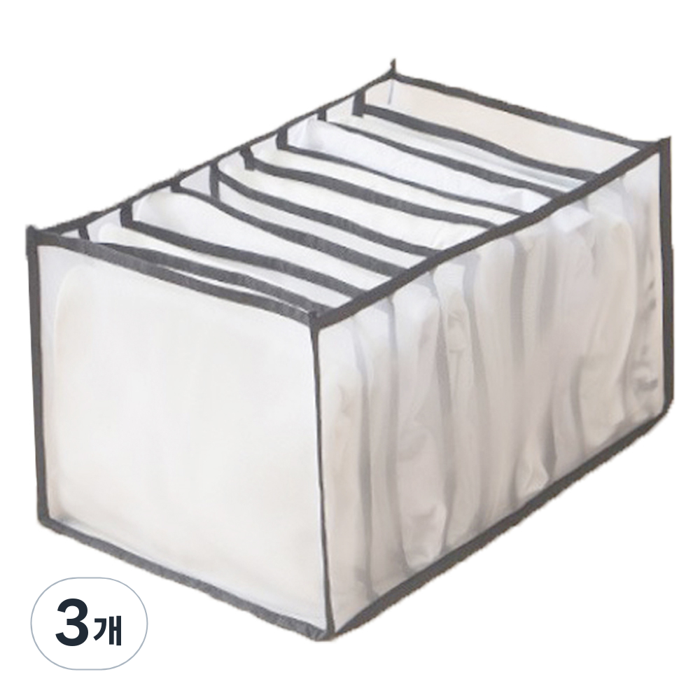 withWIN 칸칸이 의류 파티션수납함 중형, 그레이, 3개 8,710원