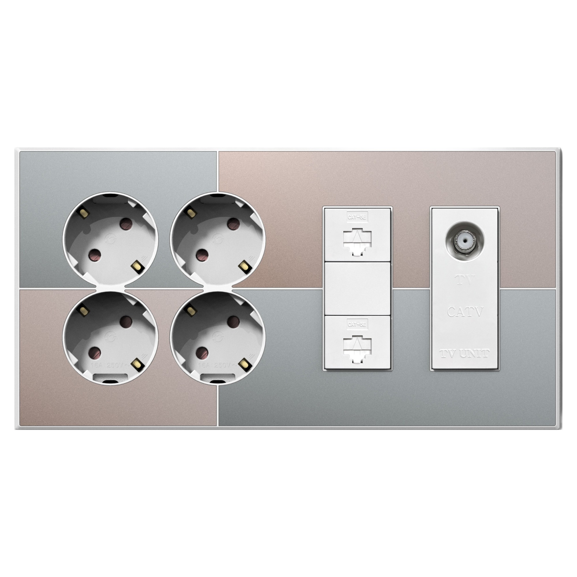 틸인스 갤러리 그린베이지 통합수구 4구 콘센트 + RJ45 2구 + CATV 유니트 2방 화이트 프레임, 1개 35,620원