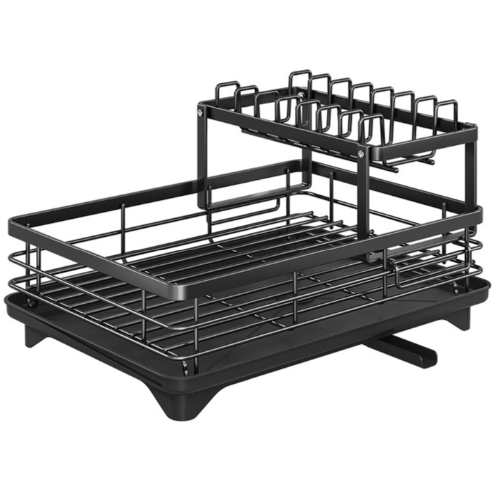 식기 건조대 접시 선반 주방 2단 식기건조대 공간활용 정리랙, 블랙, 1개 14,580원