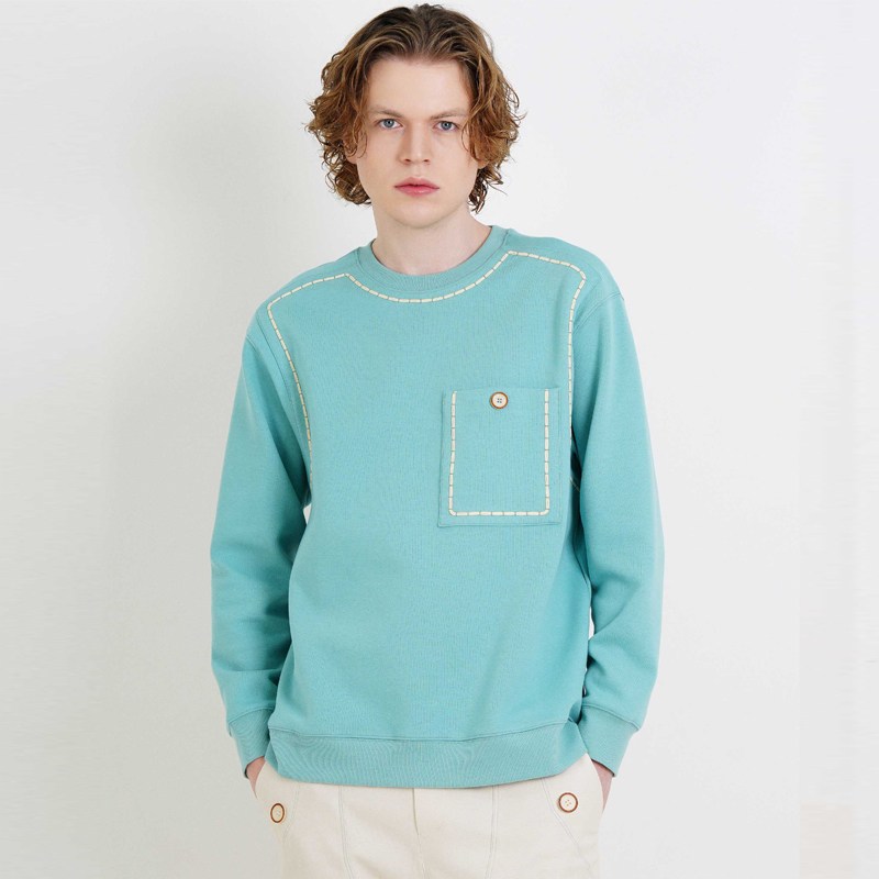 볼륨 스티치 라인 오버핏 맨투맨 티셔츠 CXS24SKMT301 KHA 62,300원