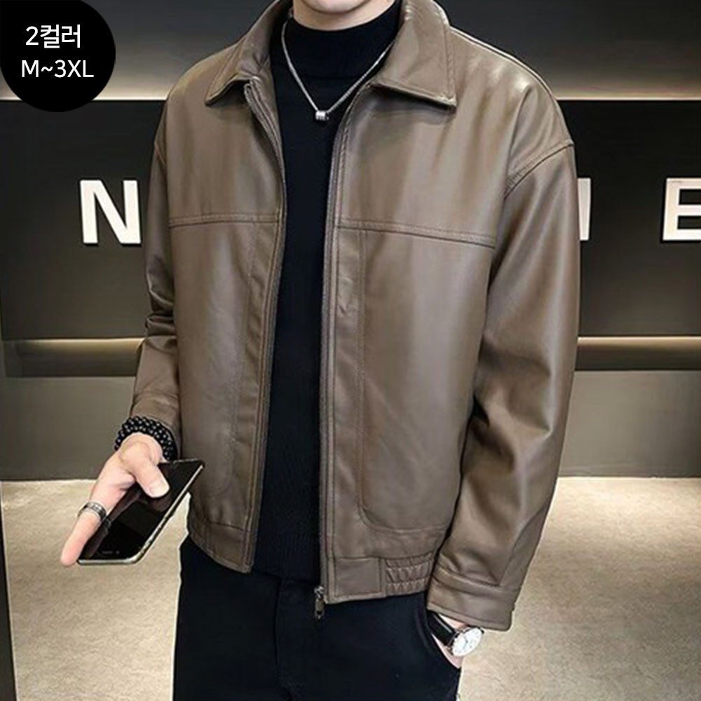 FANSYLI 남성 캐주얼 가죽자켓 트렌디 라이더 레더 재킷 블루종 점퍼 데일리룩 1224JLL3103 32,270원