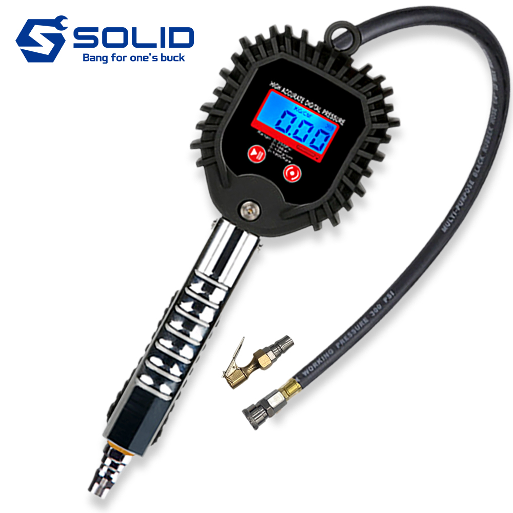 솔리드 디지털 타이어 게이지 차량 공기압 공기주입기 압력게이지 측정기, 1개, 혼합색상 25,000원