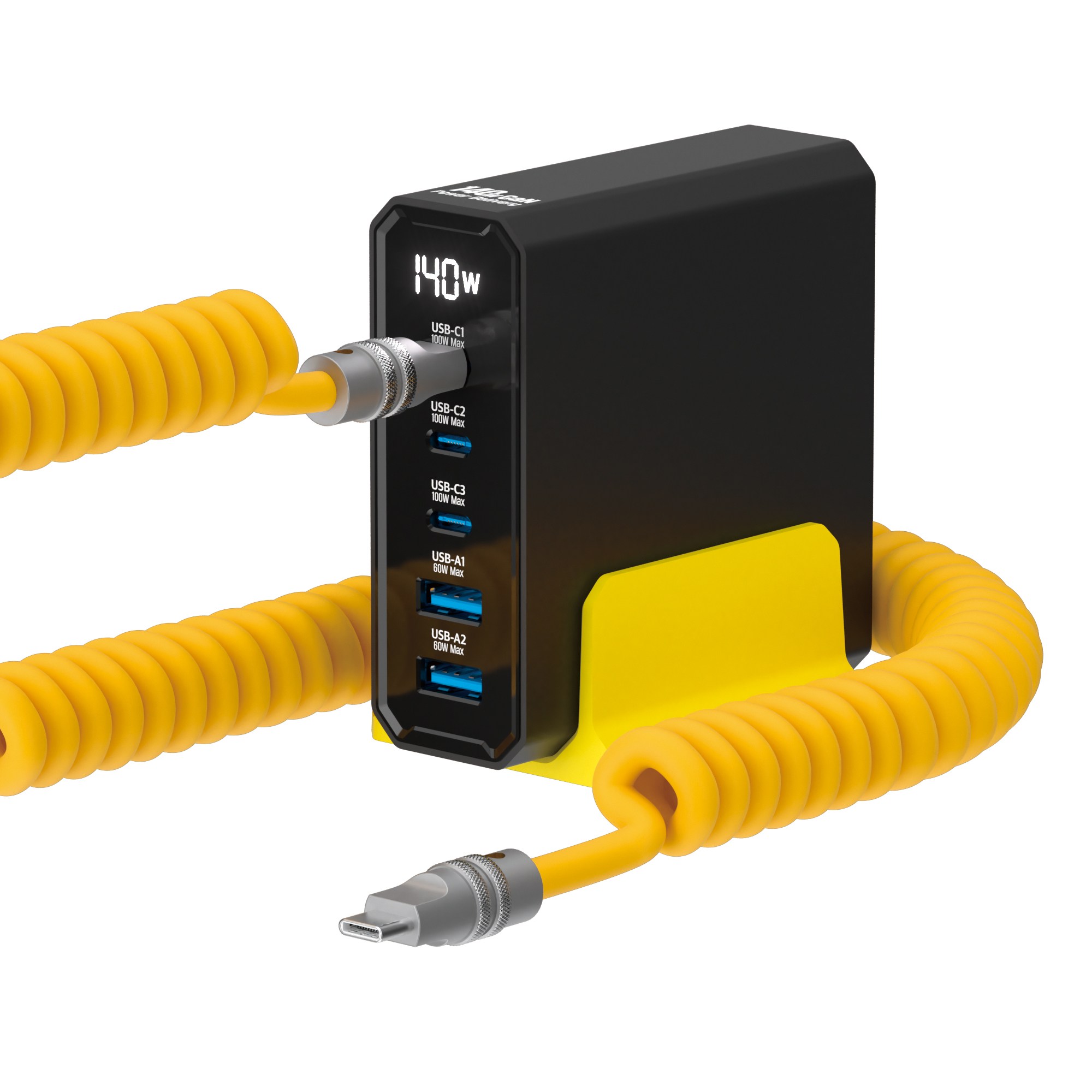 이어맥 코일케이블 GaN 140w LED 디스플레이 5포트 C타입 PD PPS 초고속 멀티충전기 38,900원