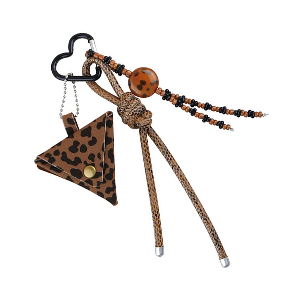 사랑스러운 표범 프린트 가방 매력 펜던트 키링 브레이드 로프 키 체인 배낭 지갑 핸드백 장식을위한 매력 9,040원