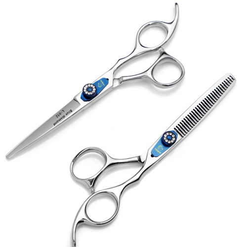 Living100 일본 고급스틸 블루 다이아몬드 미용가위세트 L-012(컷팅가위/틴닝(숱)가위), 1개 28,900원