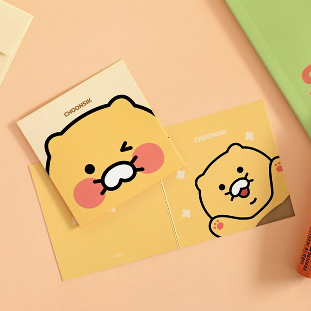 카카오프렌즈 춘식이 얼굴 베이직 카드 엽서카드 메세지 생일 미니, 단품 500원