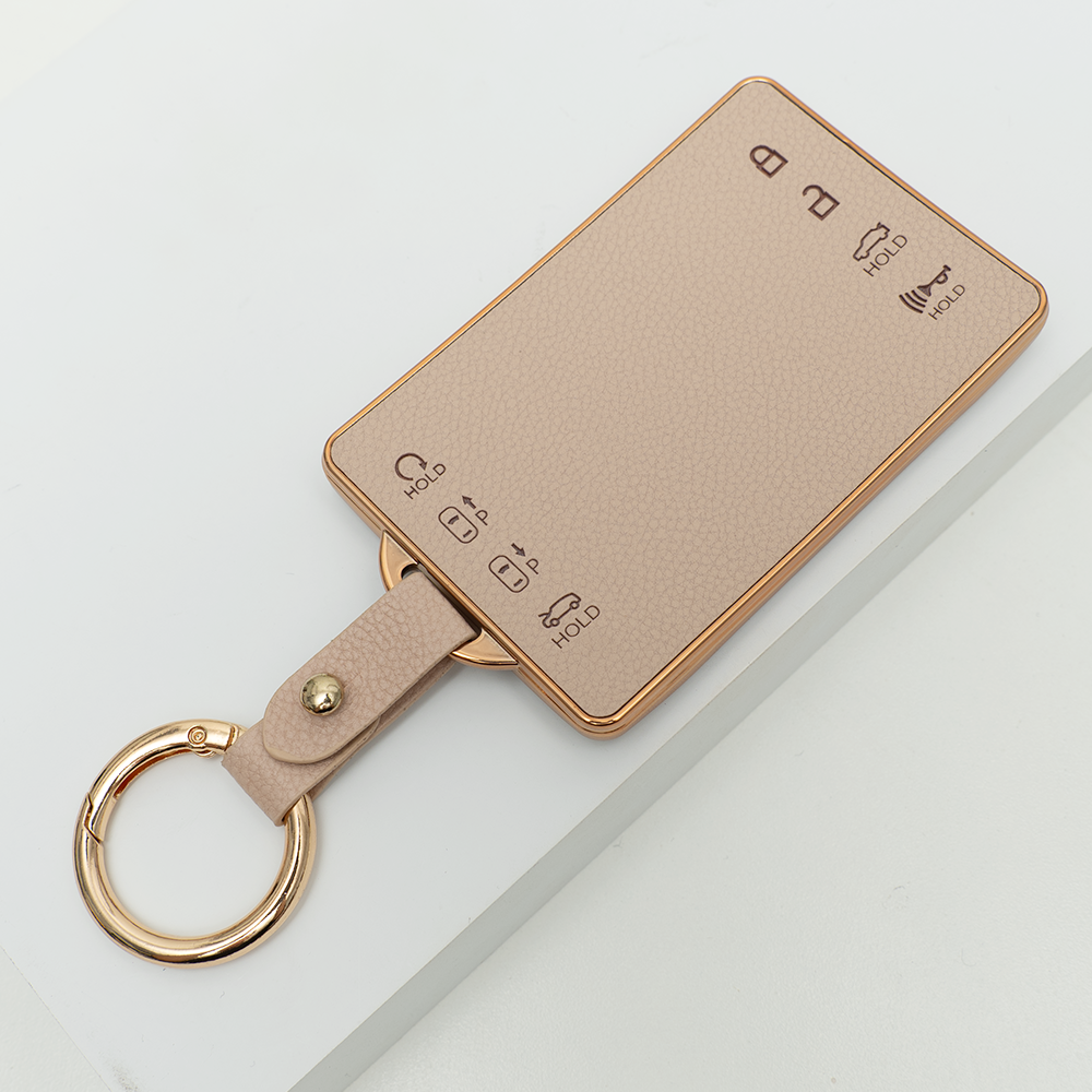 현대 아이오닉9 호환 차 키케이스 스마트 카드키 리모컨 키커버 키홀더 가죽 TPU 키링, TL76, 아이보리골드 17,900원