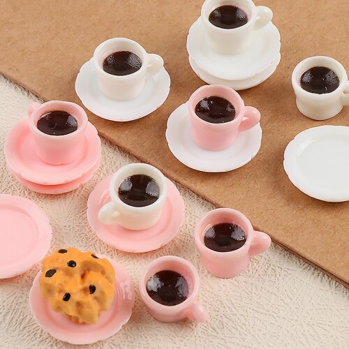 10개입 미니어처 아메리카노 커피 머그컵 찻잔 컵받침 세트, 1개 1,100원