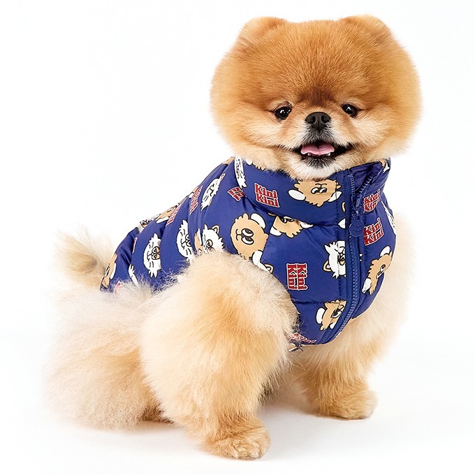 키니키니 반려동물 레키 앤 레니 모션 패턴 패딩, 네이비, 1개 48,590원